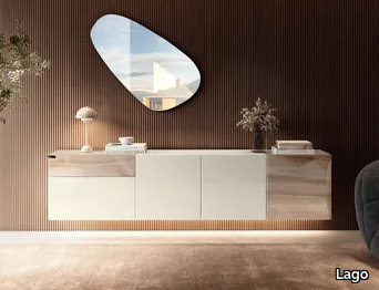 36E8 - 2102 - Suspended glass sideboard with integrated lighting _ Lago