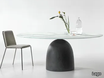 JANEIRO XGLASS - Round glass table _ Lago