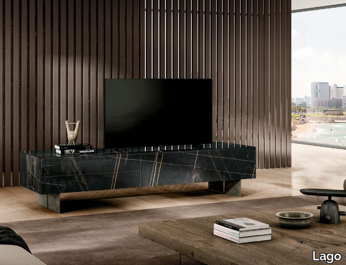 MATERIA 1052 - Glass TV cabinet _ Lago