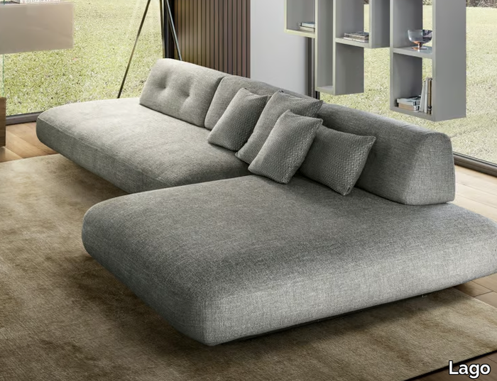 SAND - 1136 - Modular fabric sofa with chaise longue _ Lago