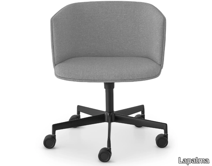 CUT - Upholstered fabric chair with castors with 5-spoke base _ Lapalma