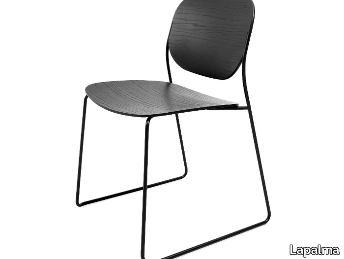 OLO - Stackable sled base multi-layer wood chair _ Lapalma