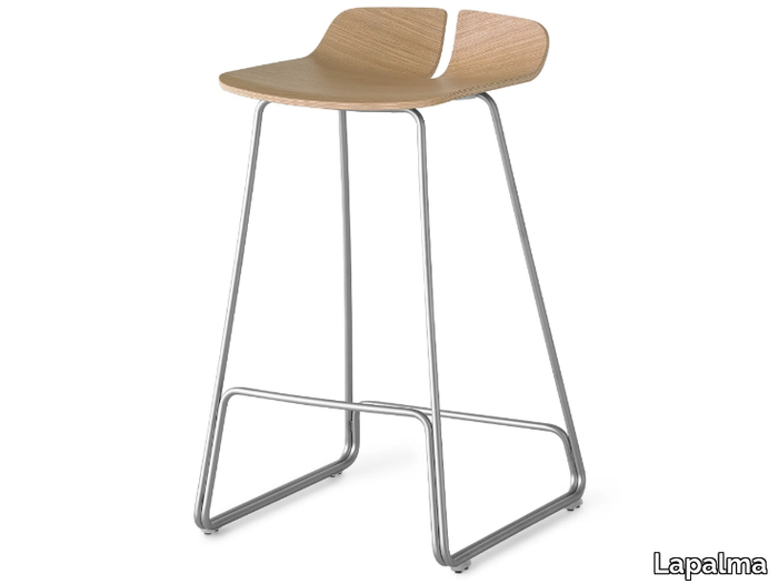 LINK - Sled base wooden stool _ Lapalma