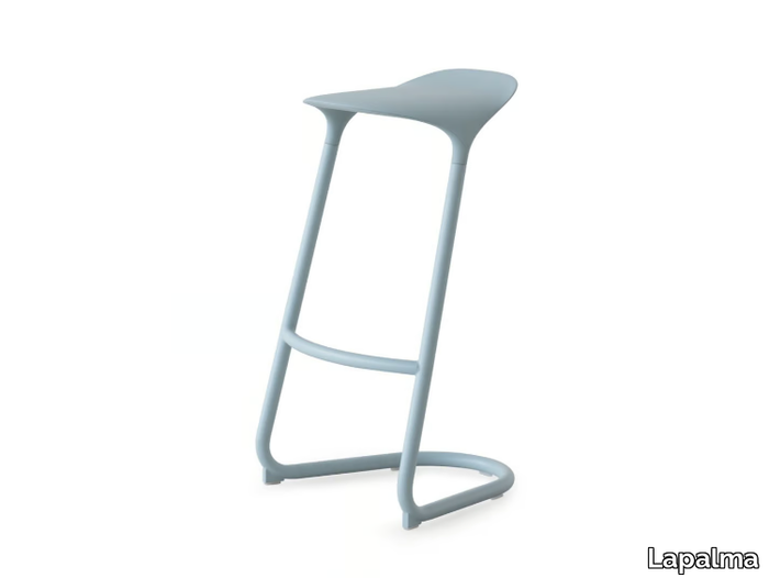 CROSS - Cantilever polyurethane stool with footrest _ Lapalma