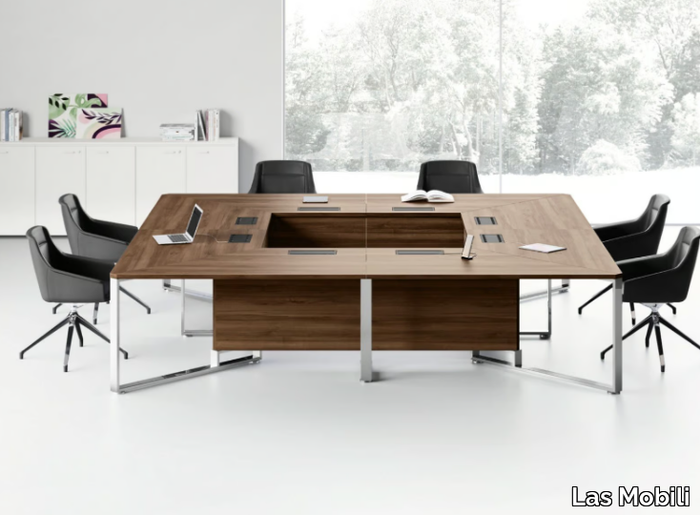 I-MEET - Modular wooden meeting table _ Las Mobili