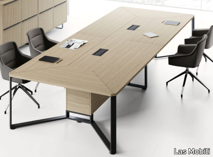 I-MEET - Modular rectangular meeting table with cable management _ Las Mobili