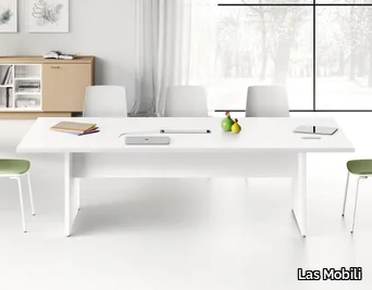 DELTA EVO - Rectangular wooden meeting table _ Las Mobili