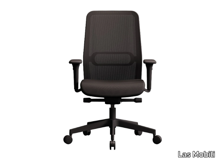 ESSAI - Height-adjustable fabric office chair with armrests with 5-Spoke base _ Las Mobili