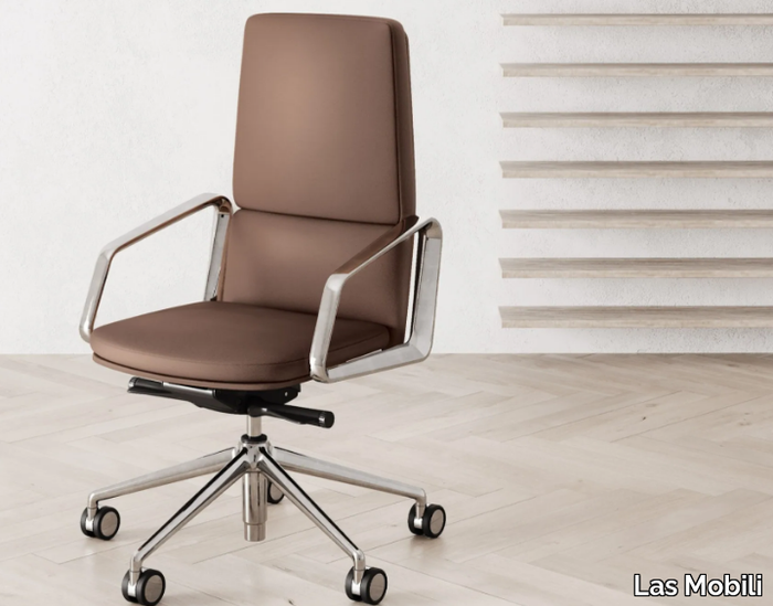 LEAD - Height-adjustable leather executive chair _ Las Mobili