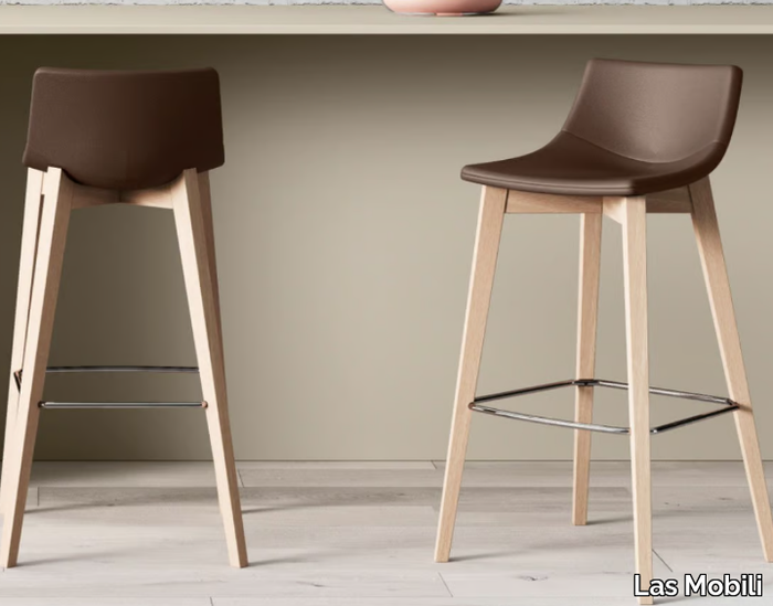 SUPEROTTO - High leather stool with footrest _ Las Mobili