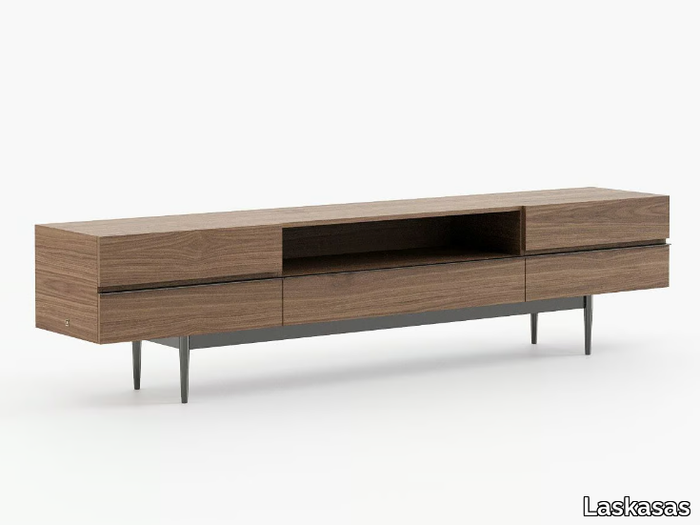 LAGOS - Low wooden TV cabinet with drawers _ Laskasas