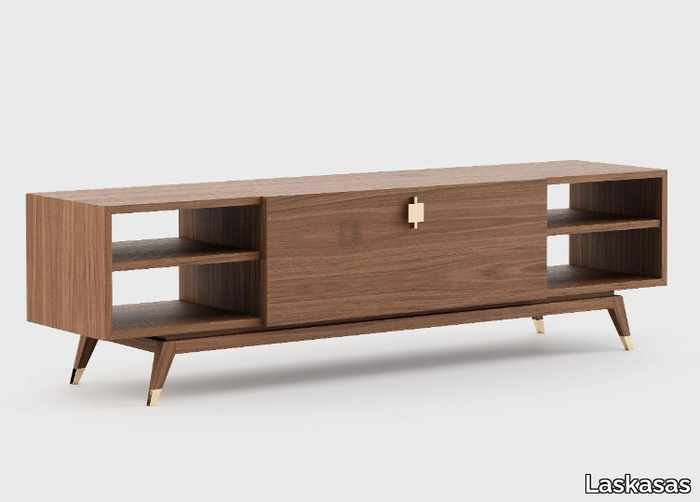 ANTOINE - Walnut TV cabinet with flap doors _ Laskasas