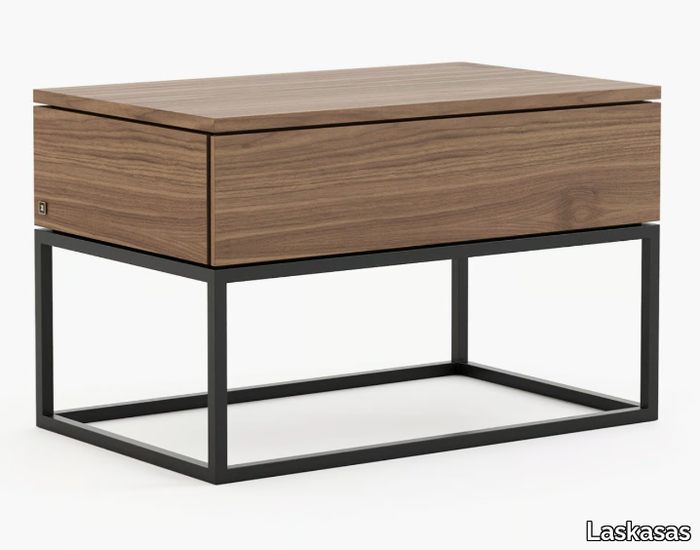 MALÉ - Rectangular wooden bedside table with drawers _ Laskasas