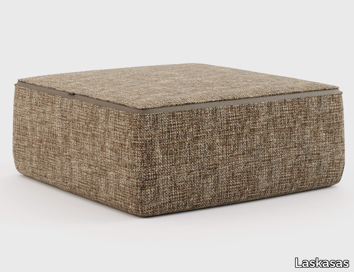 MOORE - Upholstered square fabric pouf _ Laskasas