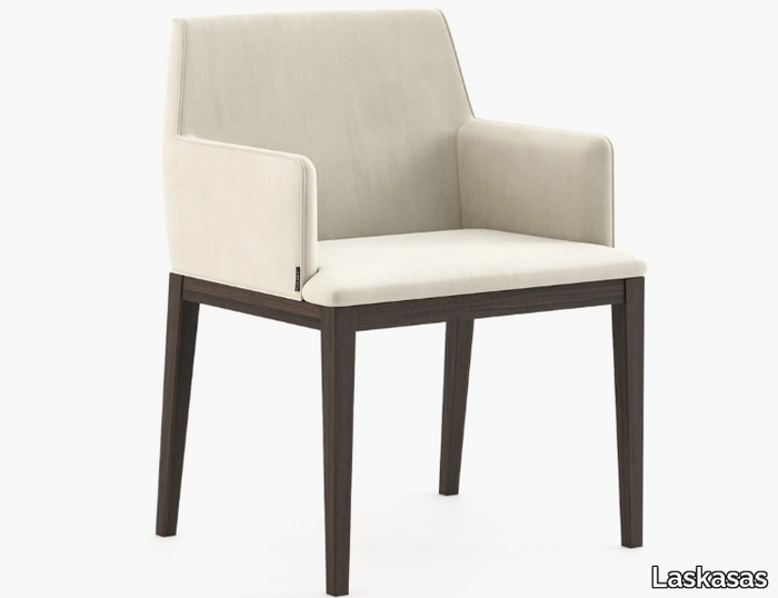 CAPRI - Contemporary style upholstered wooden chair with armrests _ Laskasas