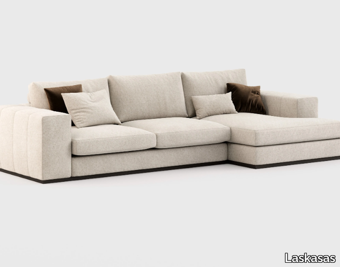 CHARLIE - 3 seater leather sofa with chaise longue _ Laskasas