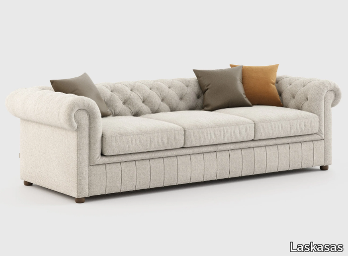 CHESTER - 3 seater tufted fabric sofa _ Laskasas