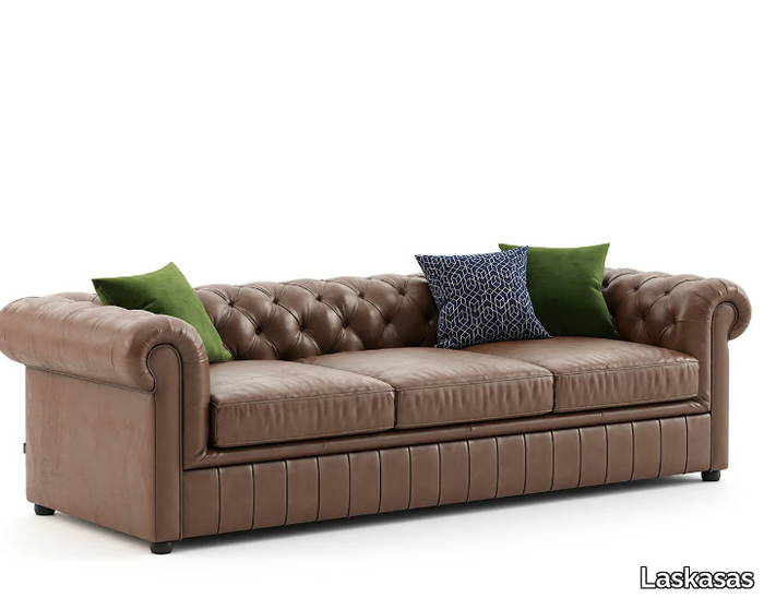 CHESTER - 3 seater tufted leather sofa _ Laskasas