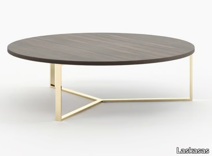 DILI - Low round wooden coffee table _ Laskasas