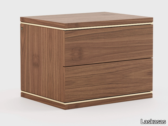 DUANE - Walnut bedside table with drawers _ Laskasas