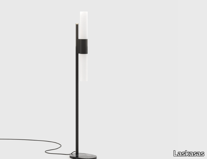 EVANS - Glass and Stainless Steel floor lamp _ Laskasas