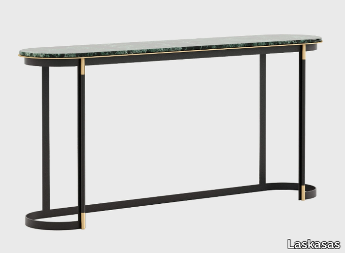 LYSSA - Oval marble console table _ Laskasas