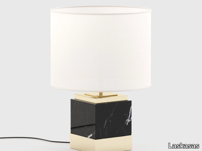 SMITH - Nero Marquina marble table lamp _ Laskasas