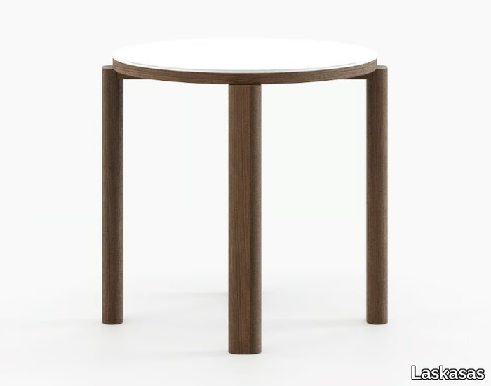 TASOS - Round wooden high side table _ Laskasas