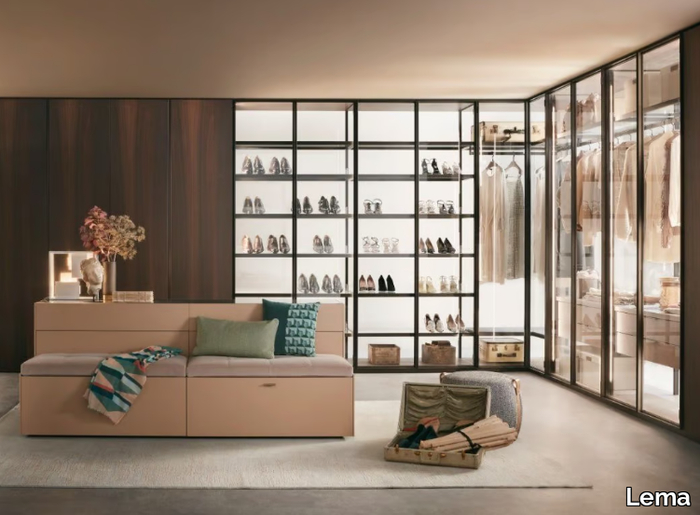 ARMADIO AL CENTIMETRO - Sectional walk-in wardrobe with integrated lighting _ Lema