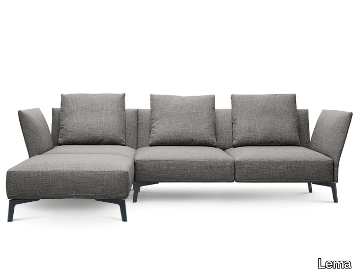 JERMYN - Fabric sofa with chaise longue _ Lema