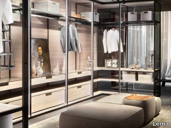 OPEN - Sectional walk-in wardrobe _ Lema