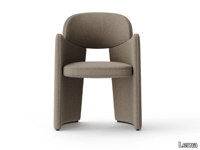 BLANCA - Dining armchair with deep seat in fabric, leather, or vegan leather _ Lema