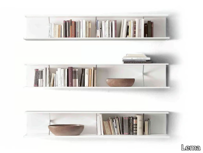 MIMÌ - Die cast aluminium bookcase / wall shelf _ Lema