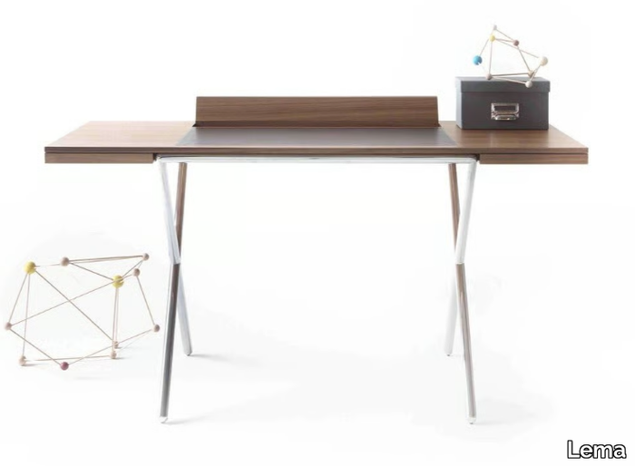 NOVELIST - Walnut writing desk with drawers _ Lema