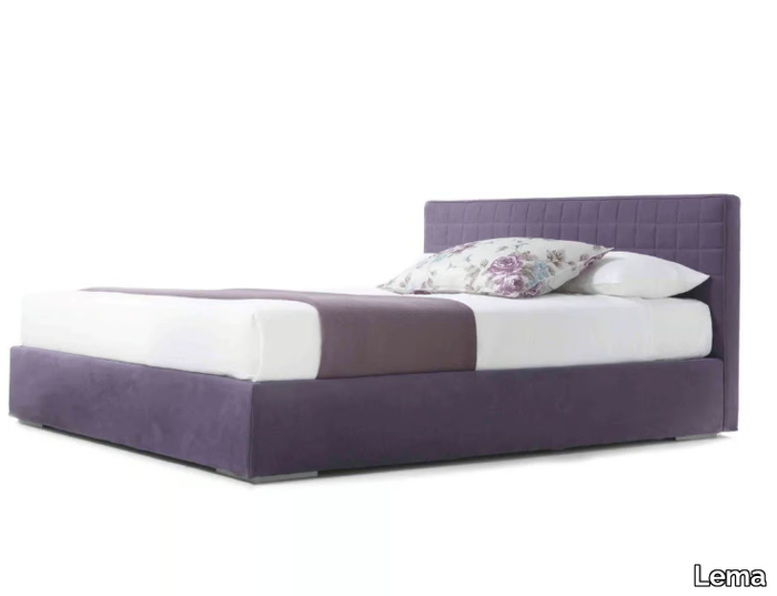 PICOLIT - Bed with removable cover with upholstered headboard _ Lema