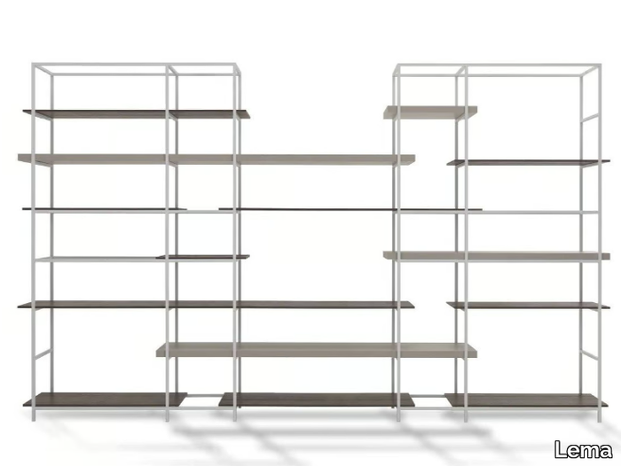 PLAIN - Sectional metal bookcase _ Lema