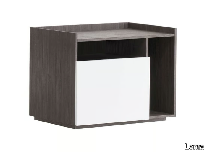 TIP - Square oak bedside table with drawers _ Lema