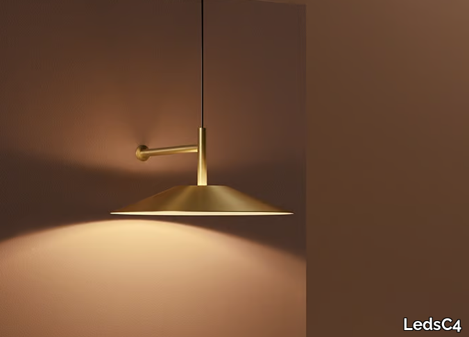 H - LED steel wall lamp with fixed arm _ LedsC4