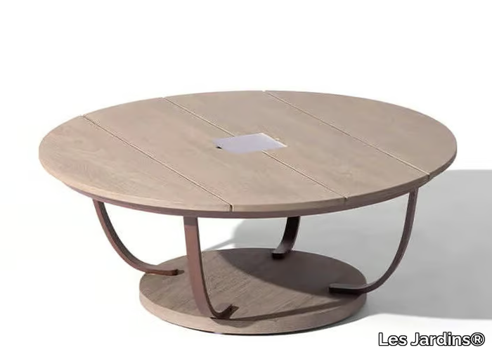 JETSTREAM - Round wooden garden side table _ Les Jardins®