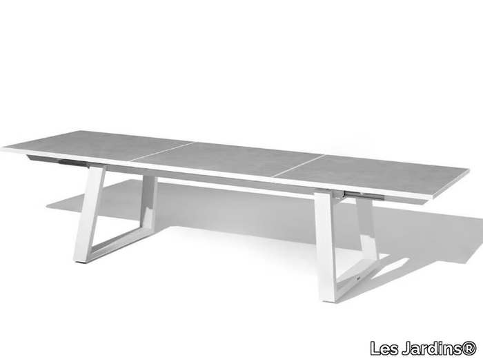 RANCHO - Extending aluminium garden table with ceramic top _ Les Jardins®