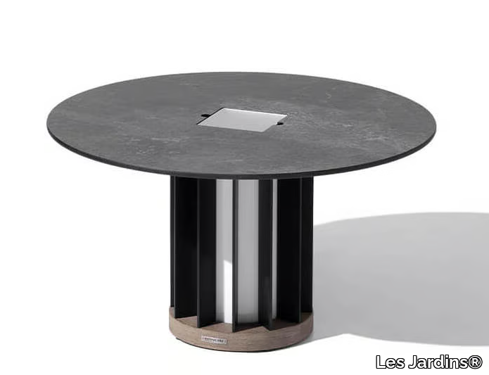 TECKA - Round with light garden side table _ Les Jardins®