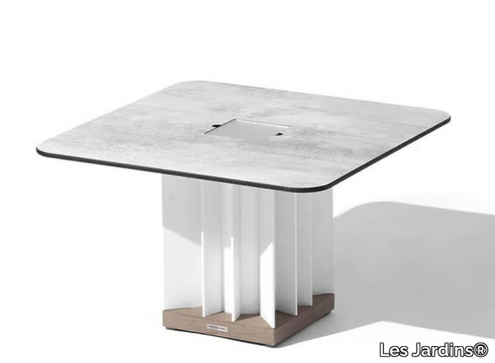 TECKA - Square with light garden side table _ Les Jardins®