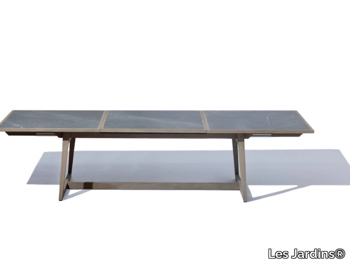 SKAAL - Extending rectangular ceramic garden table _ Les Jardins®