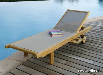 TECK - Folding Stackable Batyline® sun lounger with castors _ Les Jardins®