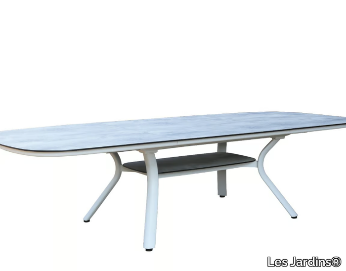 SAGAMORE - Extending rectangular aluminium garden table _ Les Jardins®