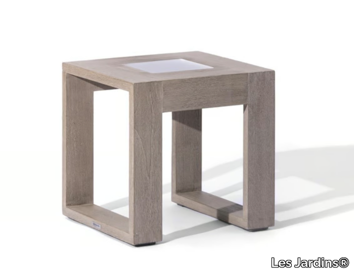 RANCHO - With light teak coffee table with USB _ Les Jardins®