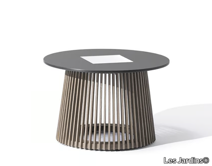 TECKA M - Round with light garden side table _ Les Jardins®