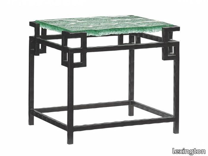 Hermes Reef Glass Top End Table