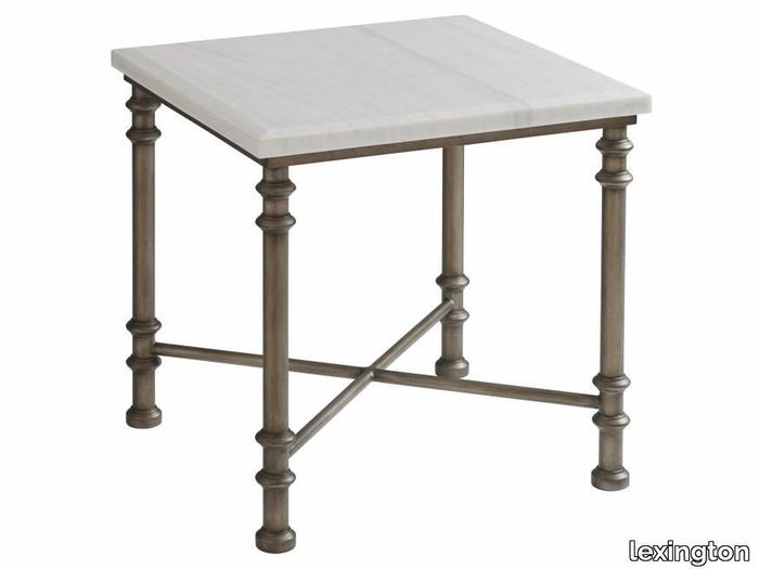 Flagler Square Marble Top End Table