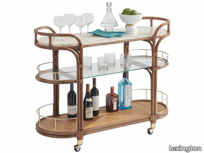 Toscana Rattan Mobile Bar Cart